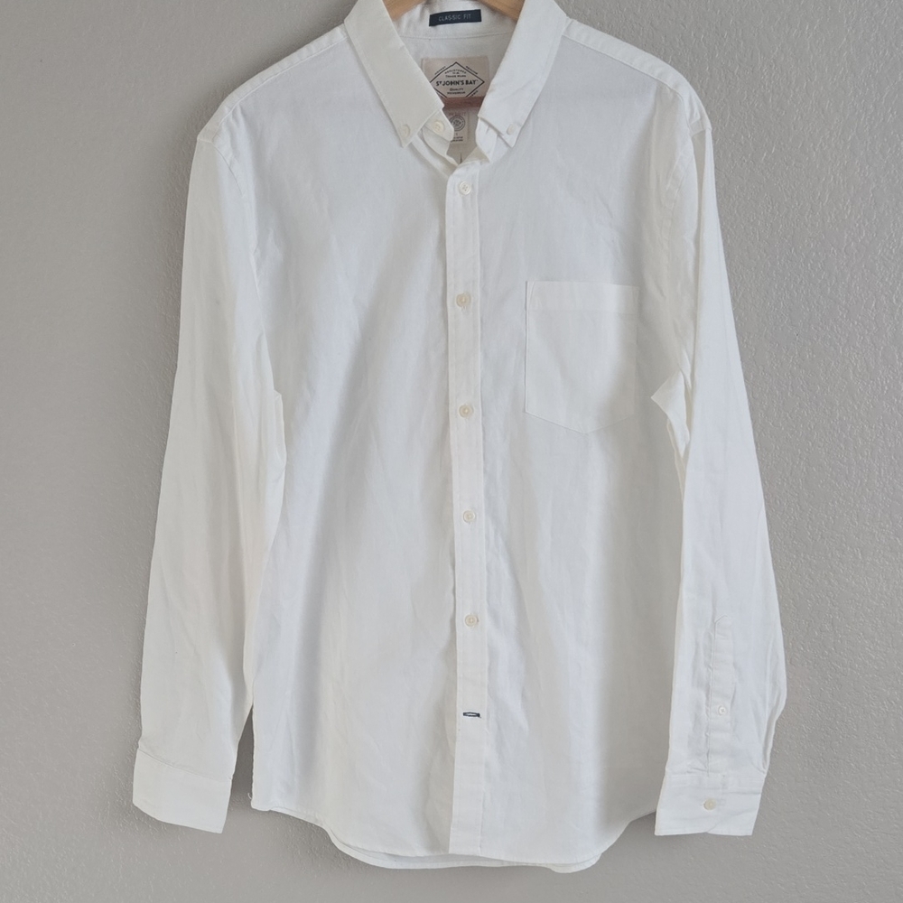 St. John's Bay White Casual Button Down Shirt